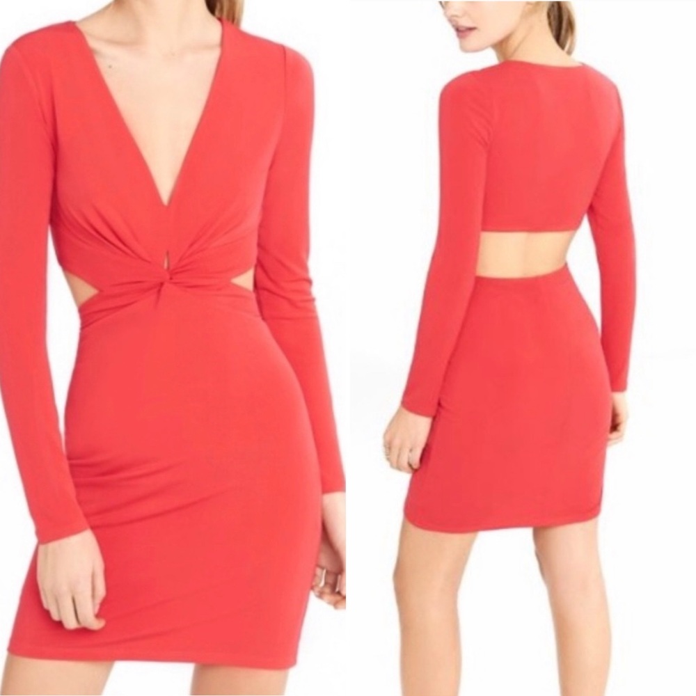 NEW NWOT Express Twist Front Back Cut Out Dress